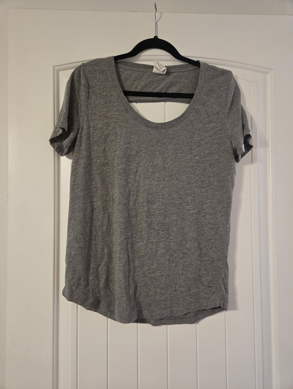 PINK Victoria's Secret Heather Gray Scoop Neck Short Sleeve Tee